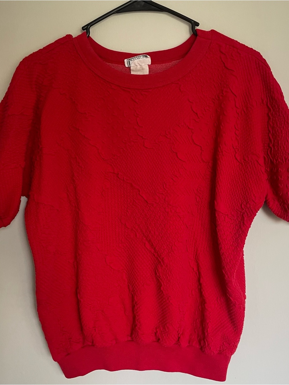 Vintage Textured Short Sleeve Sweater Donnkenny